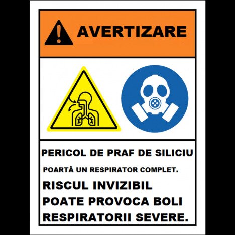 Placuta pericol de praf de siliciu