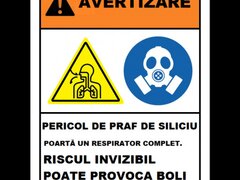 Placuta pericol de praf de siliciu